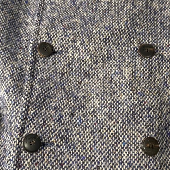 Faconnable Mens Overcoat 40R/50 Italy Blue Pattern 100% Wool Made in Italy $1699 - Picture 4 of 10